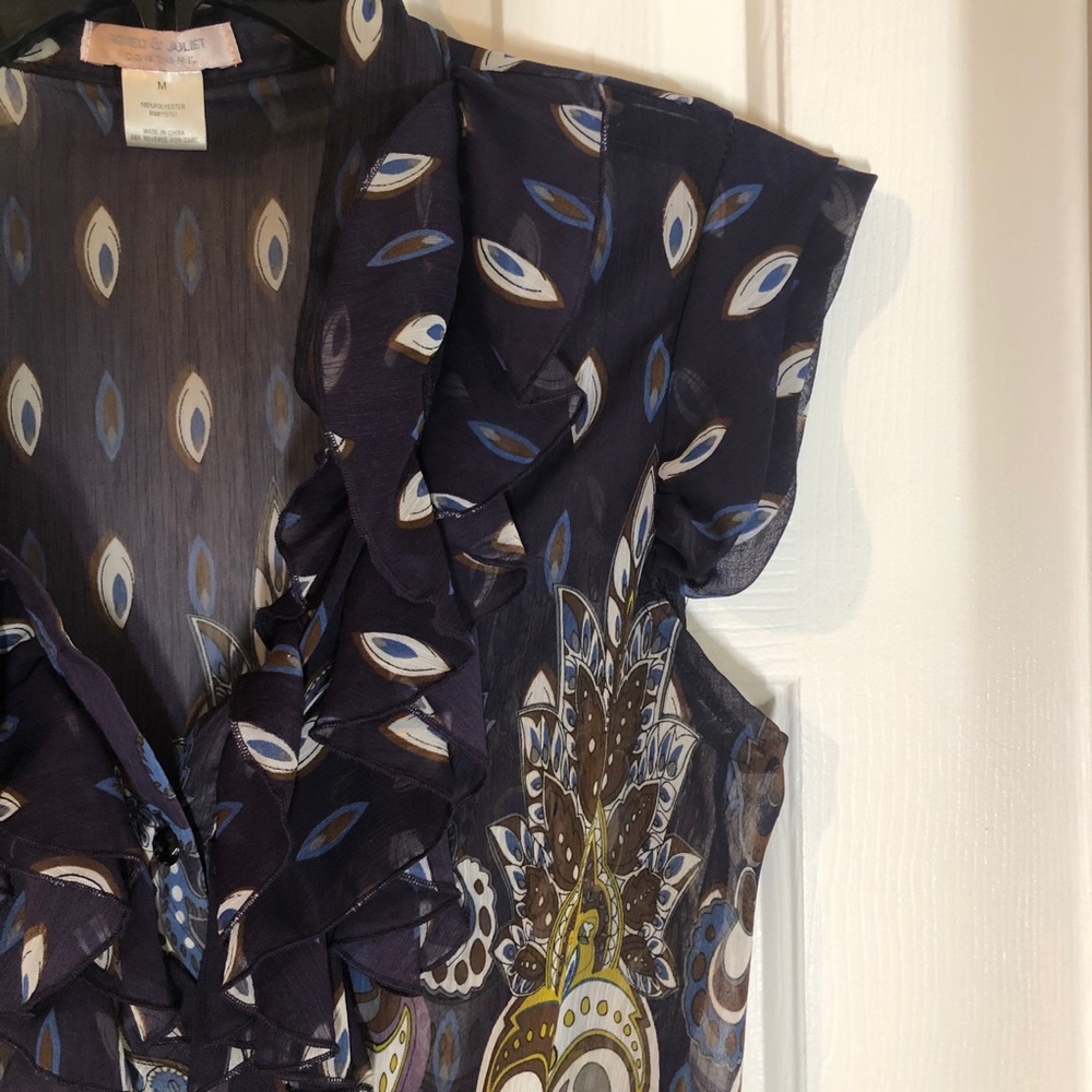 M Romeo & Juliet Sheer Ruffle Blouse - Picture 7 of 8
